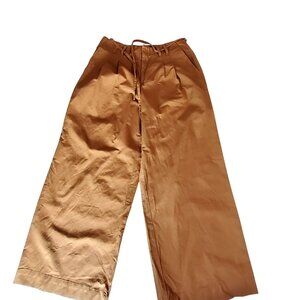 A New Day™ Wide-Leg Pleated Pants  Size 8 Tan Zip closure with hook and loop